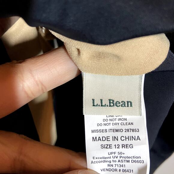 L.L. Bean Tankini Sunblock UPF 50+ Lycra Xtra Life Racerback Black 12R NWT - Picture 3 of 4